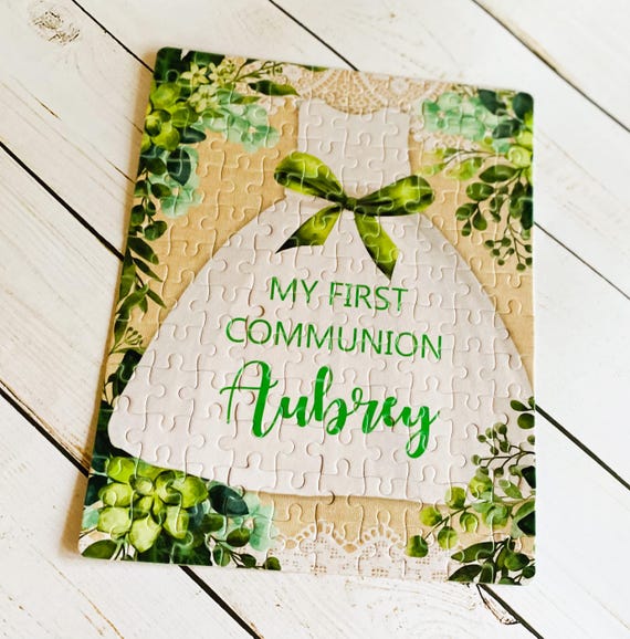 First Communion gift Puzzle & Box, Personalized puzzle