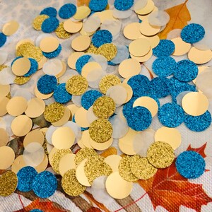 Teal and Gold Confetti, Prom decor, Bachelorette party confetti, Table scatter, 40th birthday party decor