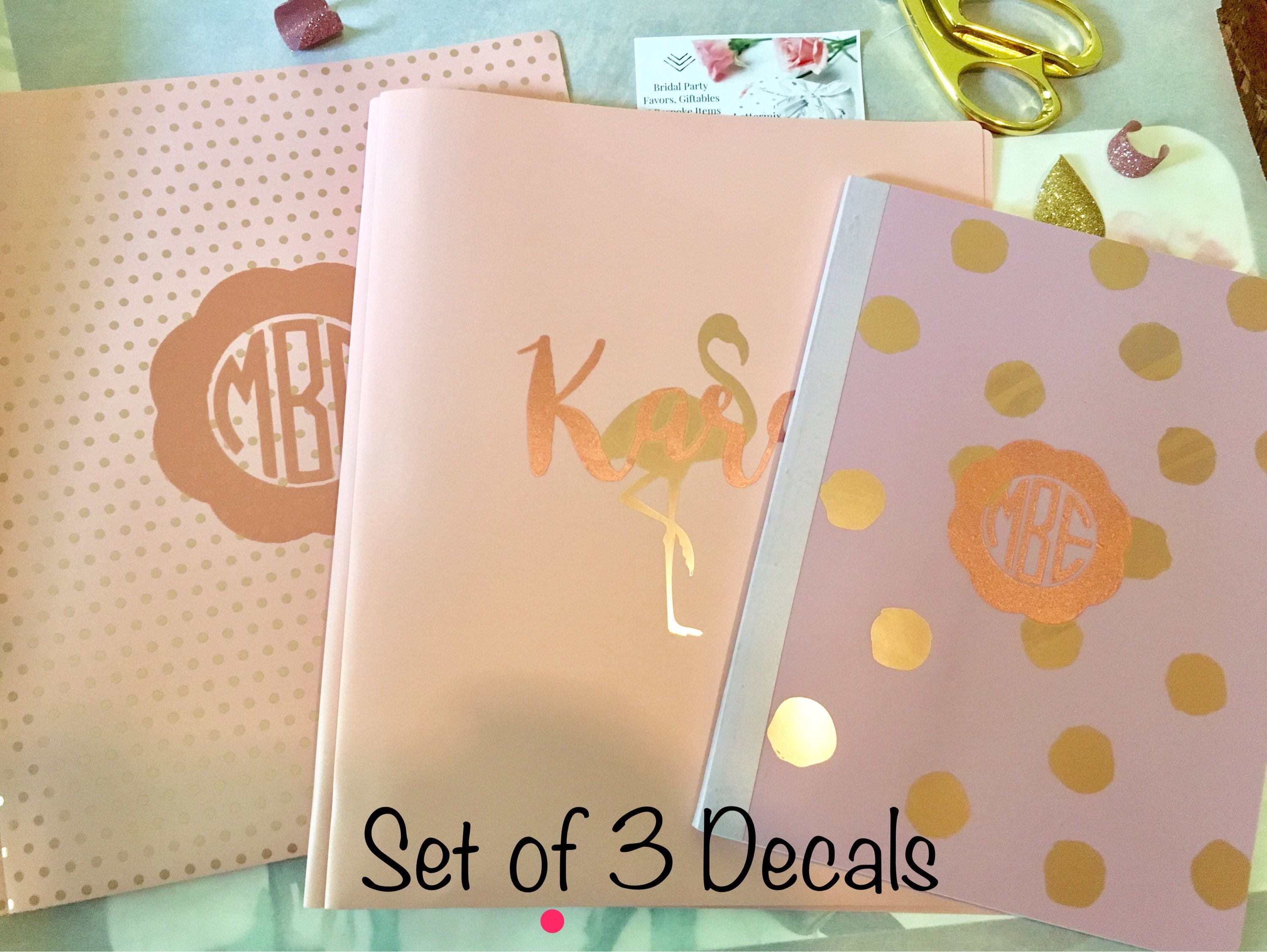 Notebook Decals Labels for School Set of 3 Folder decals Etsy