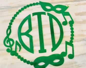 Mardi Gras Monogram Iron-On: Custom Initials for Party Shirts