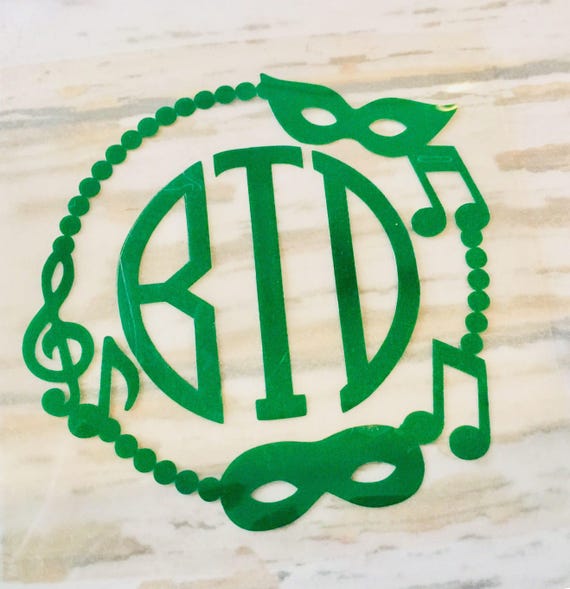 Mardi Gras Monogram Iron-On: Custom Initials for Party Shirts