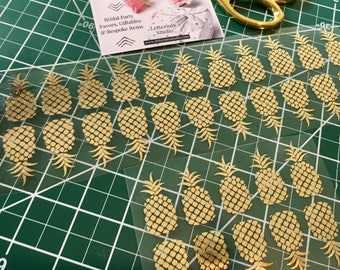 Pineapple Iron On Set: Small Gold Designs - DIY Bridal Favors