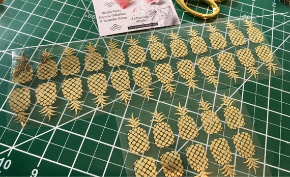 Pineapple Iron On Set: Small Gold Designs - DIY Bridal Favors