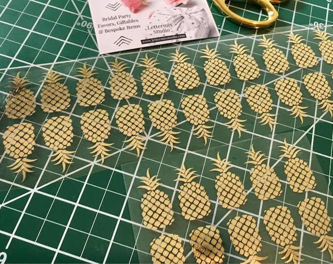Pineapple Iron On Set: Small Gold Designs - DIY Bridal Favors