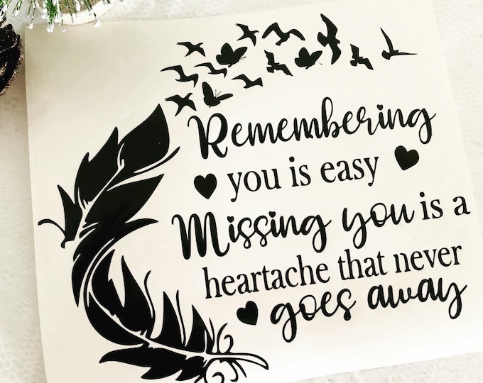 Personalized Memorial Car Decal - Custom Vinyl Window Sticker
