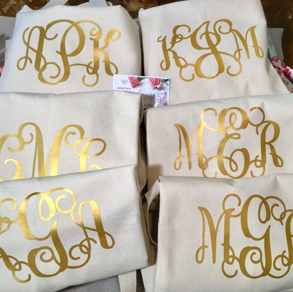 Gold Wedding Iron-Ons: Bridesmaid and Maid of Honor Titles
