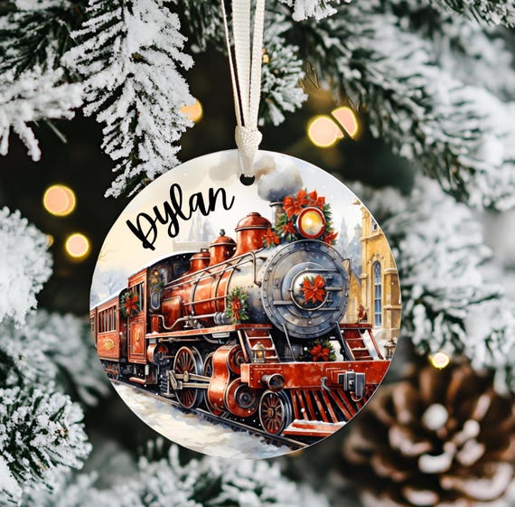 Christmas Train, Tree Ornament, Gift Tag, Tags for Stockings