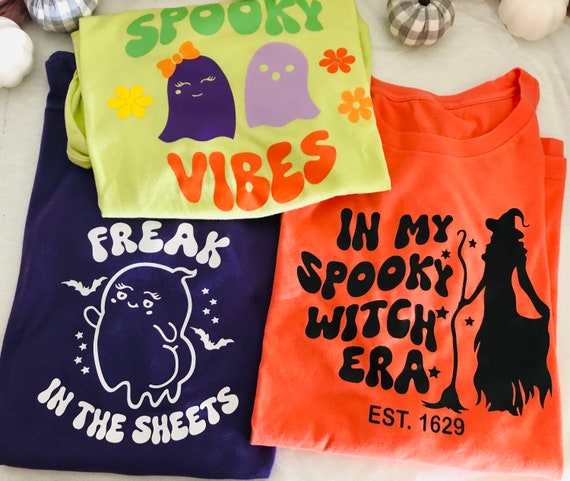 Halloween Graphic Tee: Spooky Vibes, Witch Era, Ghost Shirt