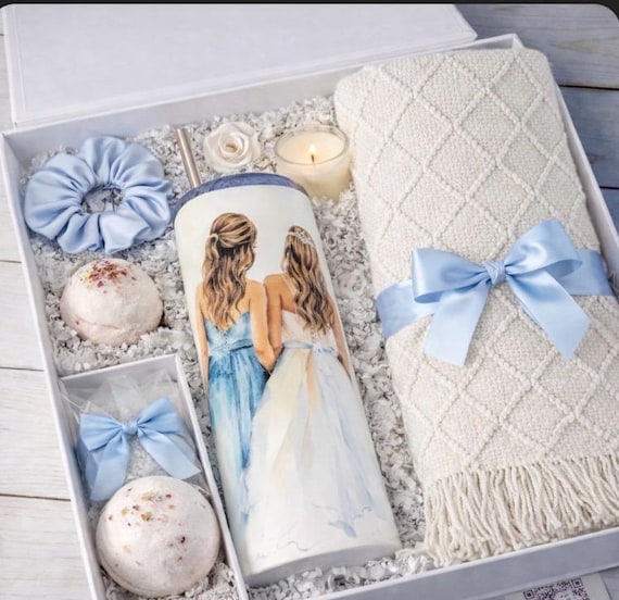 Bridesmaid Proposal Gift Box | Personalized Tumbler, Blanket & Scrunchie