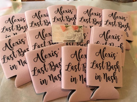 Blush Pink Personalized Can Cooler: Bridesmaid Proposal Gift