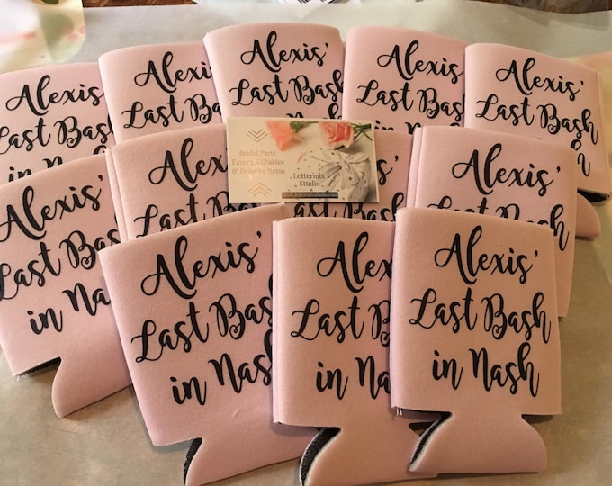 Blush Pink Personalized Can Cooler: Bridesmaid Proposal Gift
