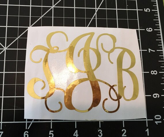 Monogram Sticker Set: Gold Foil Initial Decals (Custom Size & Font)