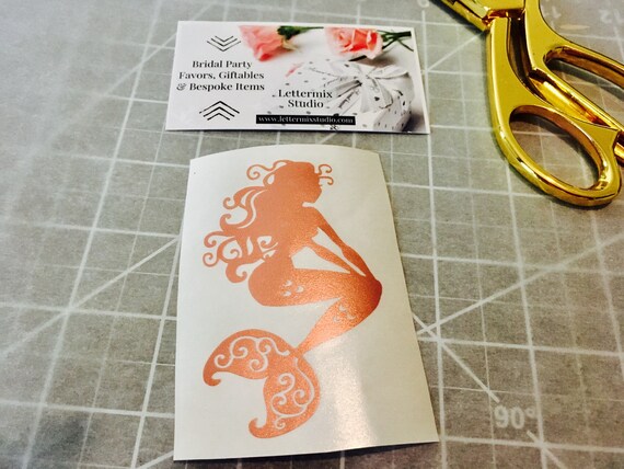 Rose Gold Mermaid Decal: Boho Chic Vinyl Sticker
