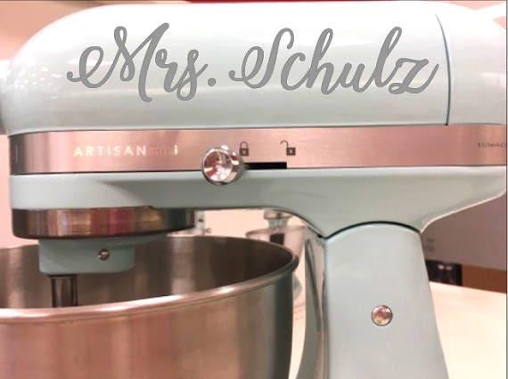 Personalized Mixer Decal - Custom Name Vinyl for Kitchen