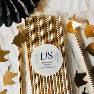 Paper Straws, Rose gold and White paper straws, Unicorn Birthday Party Straws, Cake Pop stickss, Gifts