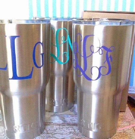 Monogram Decals: Personalized Vinyl Stickers for Cups (Initials & Fonts)