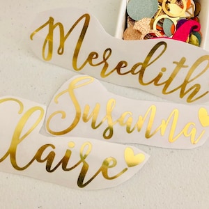 Gold Foil Name Decal, Bridesmaids gift box decals, Bridesmaid Gift Ideas Personalizeds, Gifts