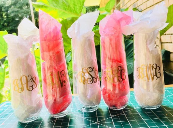 Personalized Plastic Champagne Flutes: Bridal Party, Quinceañera Gifts