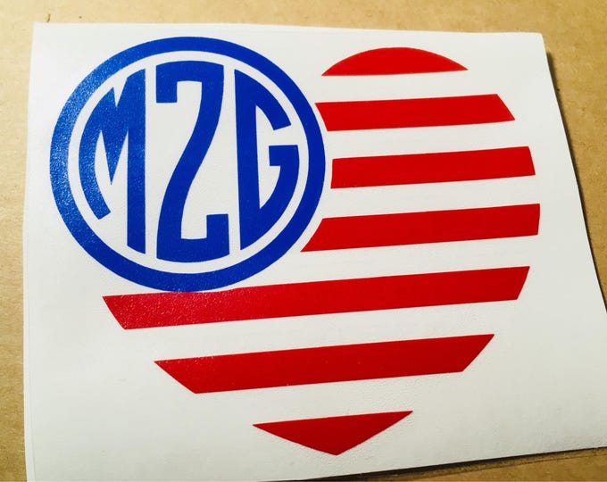 Flag Decal: Independence Day Style (Personalized Red White Blue)