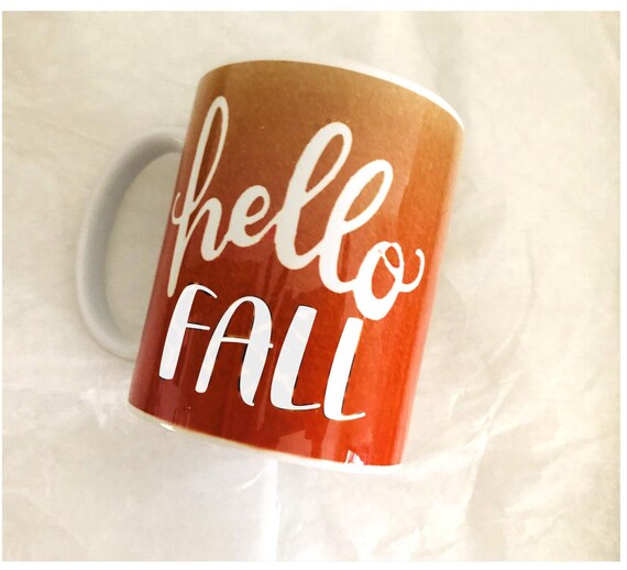 Hello Fall Coffee Mug: Personalized Pumpkin Spice Gift, 12 oz