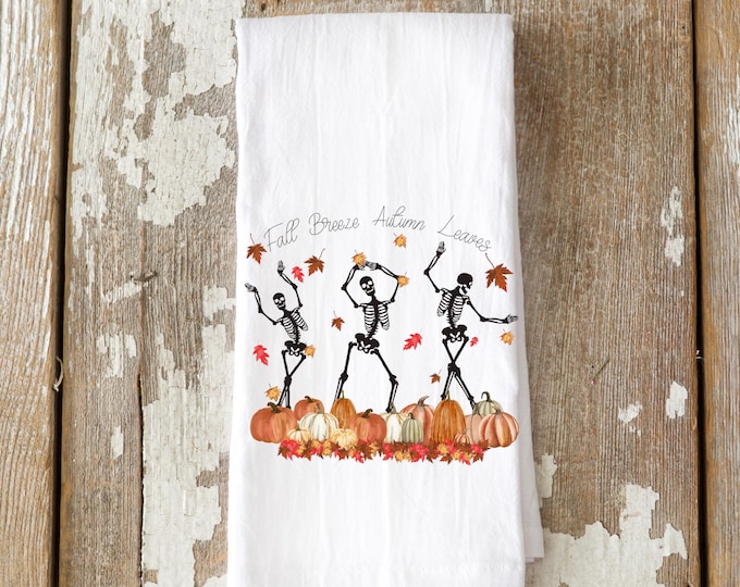 Halloween Towel, Trick or Treat, Funny Kitchen Towel: Waffle Weave Decor Gift