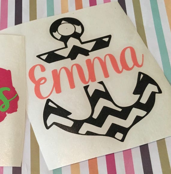 Anchor Decal Sticker: Custom Name Nautical Design - Outdoor Vinyl