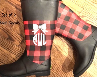 Monogram Decal set for Rainboots, DECALS only, Vinyl monogram set,   for hers, Gifts