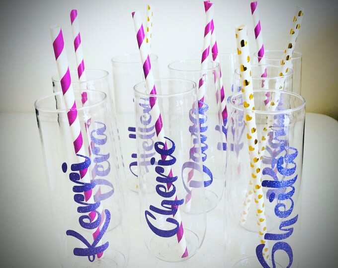 Personalized Stemless Champagne Flutes: Sweet 15, Mardi Gras Party