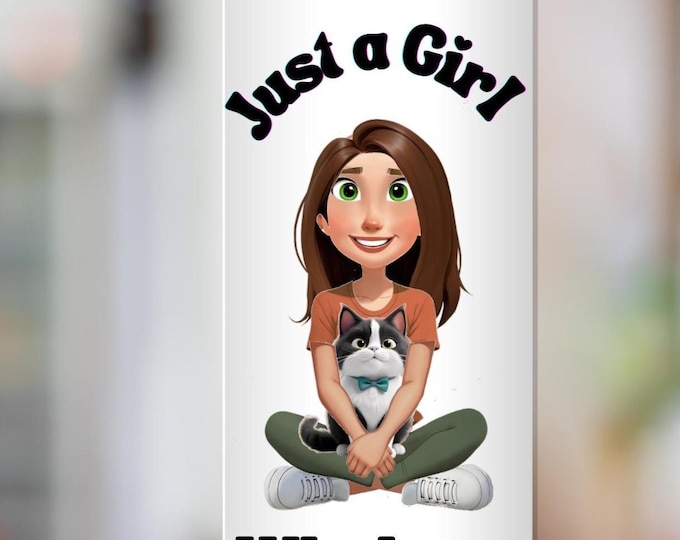 Girl and Cat Tumbler: Personalized Christmas Gift