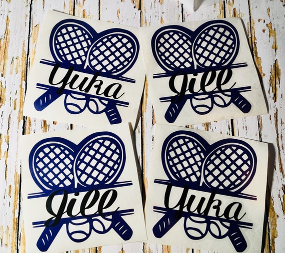 Personalized Tennis Racket Decal: Team Name Gift