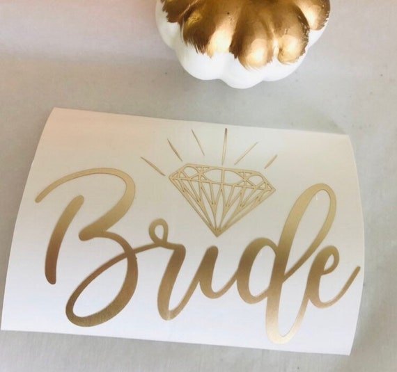 Engagement Ring Decal Sticker - Gold Personalized Design