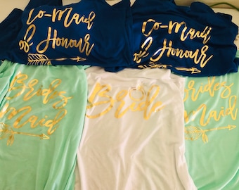 Bridesmaid Shirt matching, Bachelorette Party Shirts, Bridesmaid Tank Tops, Gifts