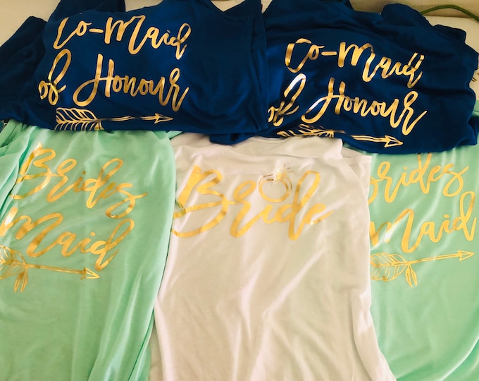 Bridesmaid Shirt matching, Bachelorette Party Shirts, Bridesmaid Tank Tops, Gifts