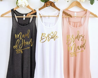 Bachelorette Party Racerback Tank Tops, Fast Bridesmaid Gifts under 25