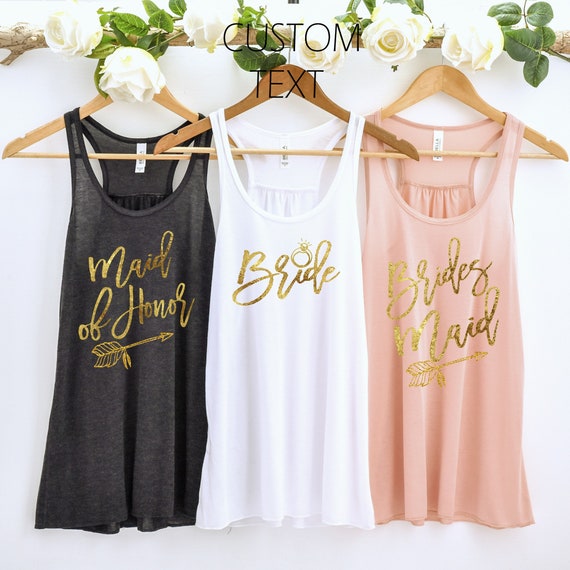 Bachelorette Party Racerback Tank Tops, Fast Bridesmaid Gifts under 25