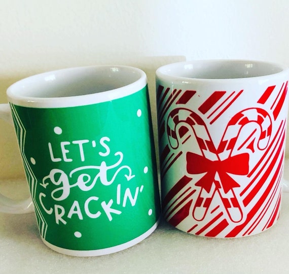Candy Cane Christmas Mug: 12oz Printed Ceramic, Gift Box