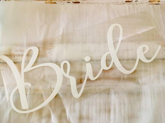 Iron On Bride Sash: Personalized Calligraphy - DIY Shirt Decal
