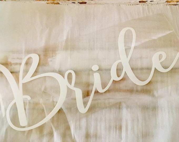 Iron On Bride Sash: Personalized Calligraphy - DIY Shirt Decal