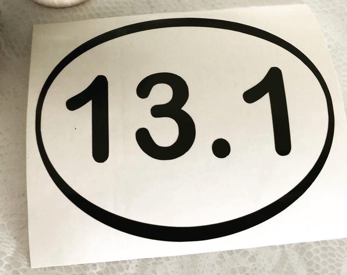 Half Marathon Car Sticker - 13.1 Vinyl Window Decal