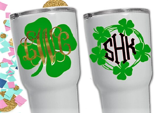 Saint Patrick's Day Shamrock decal for party cups, St Paddys day decor, Personalized Gifts