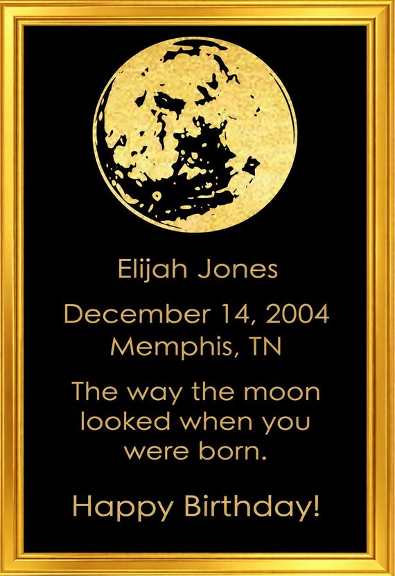 Personalized Moon Phase Foil Print | Custom Lunar Phase Art | Birthday Gift | Night Sky Print | Date & Location Gift (Unframed)