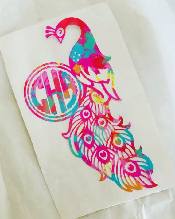 Peacock Feather Decal: Opalescent Vinyl Sticker (Multiple Sizes)