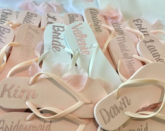 Pale Pink Bridal party flip flops