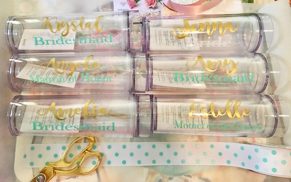 Set of 9 Bridesmaid Tumblers Personalized, Gifts