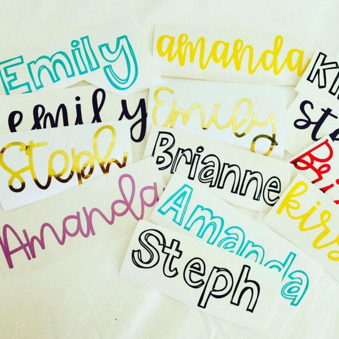 Custom Vinyl Name Decals, Personalized Locker Stickers (multiple Sizes ...
