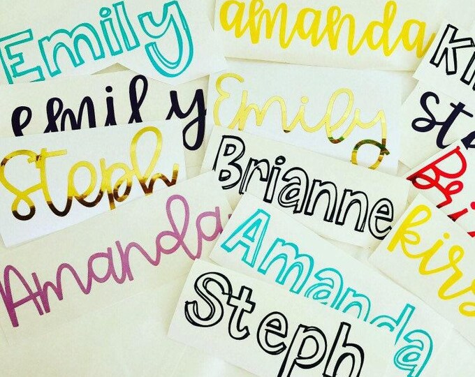 Custom Vinyl Name Decals, Personalized Locker Stickers (Multiple Sizes)