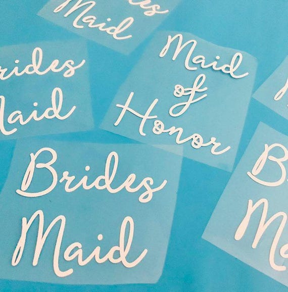 Wedding Shirt Decals: Bridal Party Titles (Heat Transfer Vinyl)