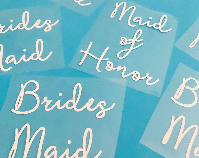 Wedding Shirt Decals: Bridal Party Titles (Heat Transfer Vinyl)