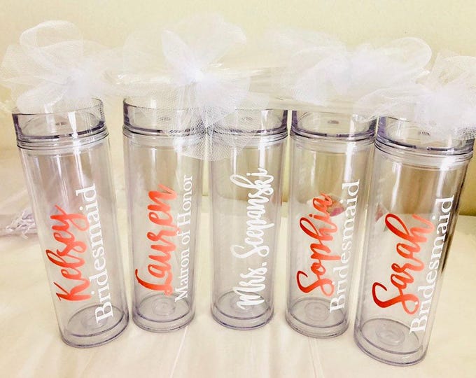 Bridal Party Tumblers, Personalized Wedding favors, Gifts