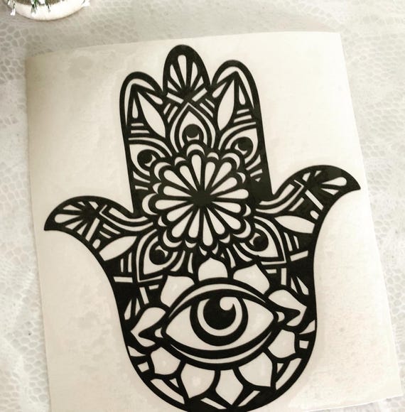 Hamsa Hand Vinyl Decal, Mandala Style (Car, Cup, or Tumbler)
